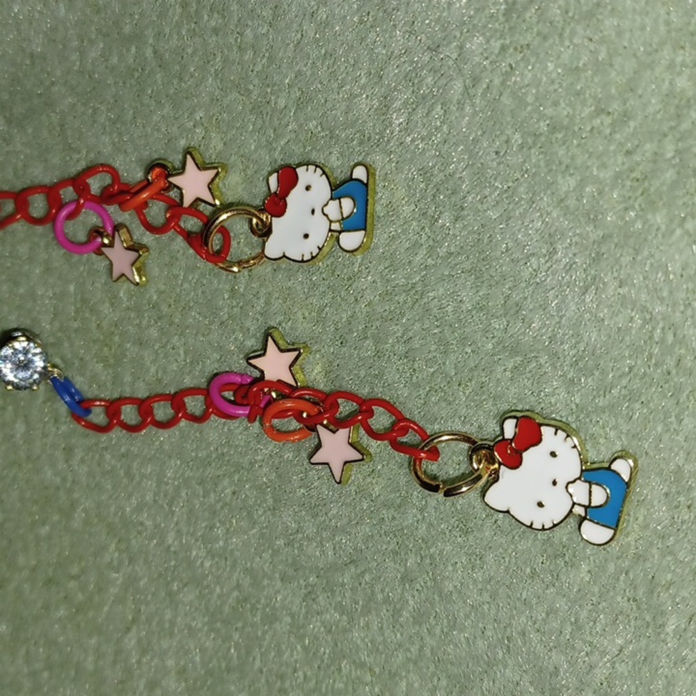Hand Crafted Hello Kitty Enameled Earrings
